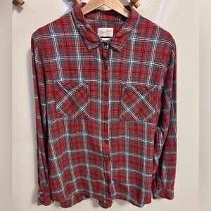 Universal Thread 100% Cotton Flannel Shirt in red and black plaid XL